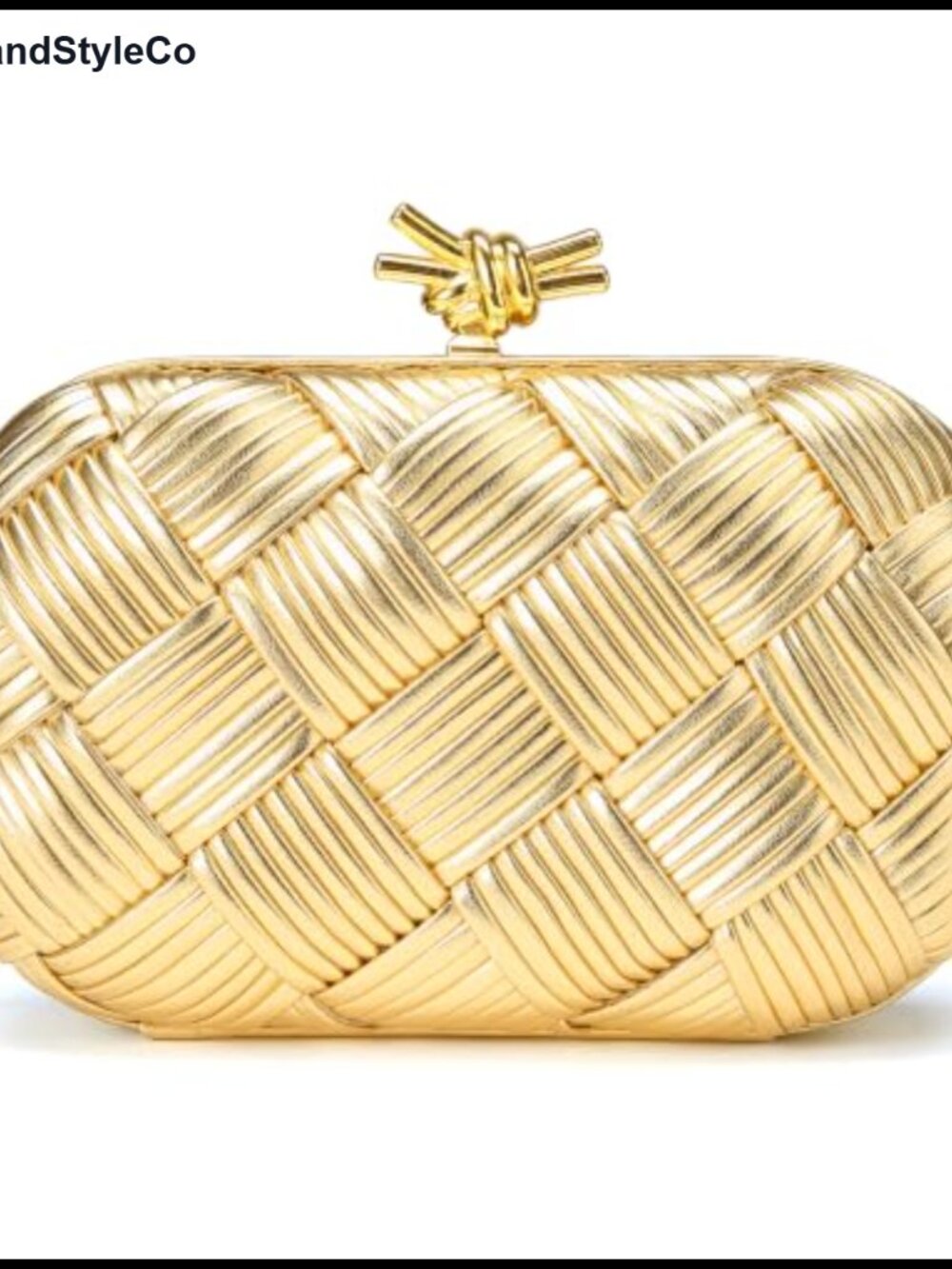 Vegan Leather Evening Clutch with Gold Chain Strap